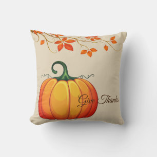 Fall Harvest Pumpkin Throw Pillow