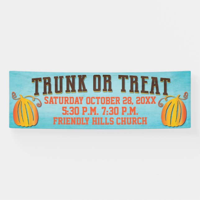 Fall Harvest Pumpkin Trunk or Treat Event Banner (Horizontal)