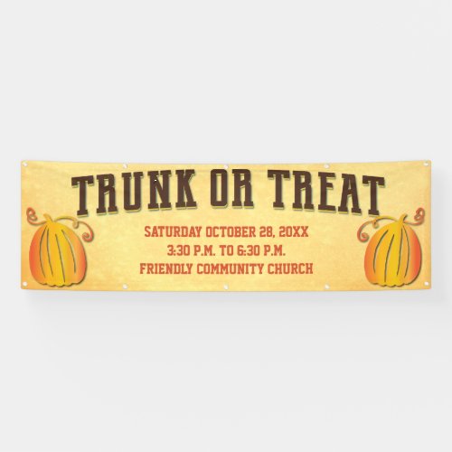 Fall Harvest Pumpkin Trunk or Treat Event Banner