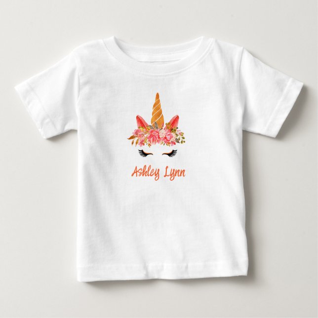 Fall Harvest Pumpkin Unicorn Baby T-Shirt (Front)