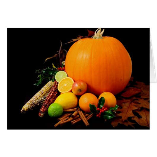 Fall Harvest Pumpkins and Maize Corn Cards (Front Horizontal)