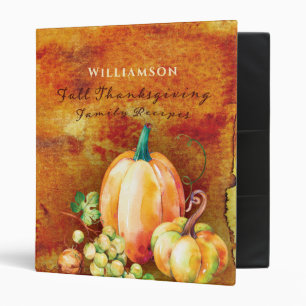Fall Harvest Pumpkins Family Thanksgiving Recipes 3 Ring Binder