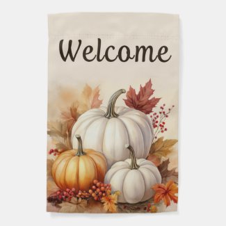 Fall Harvest Pumpkins Garden Flag