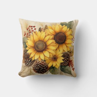 Fall Harvest Sunflower Pillow