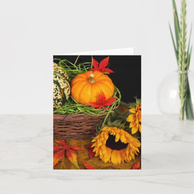 Fall Harvest Sunflowers Card (Front)