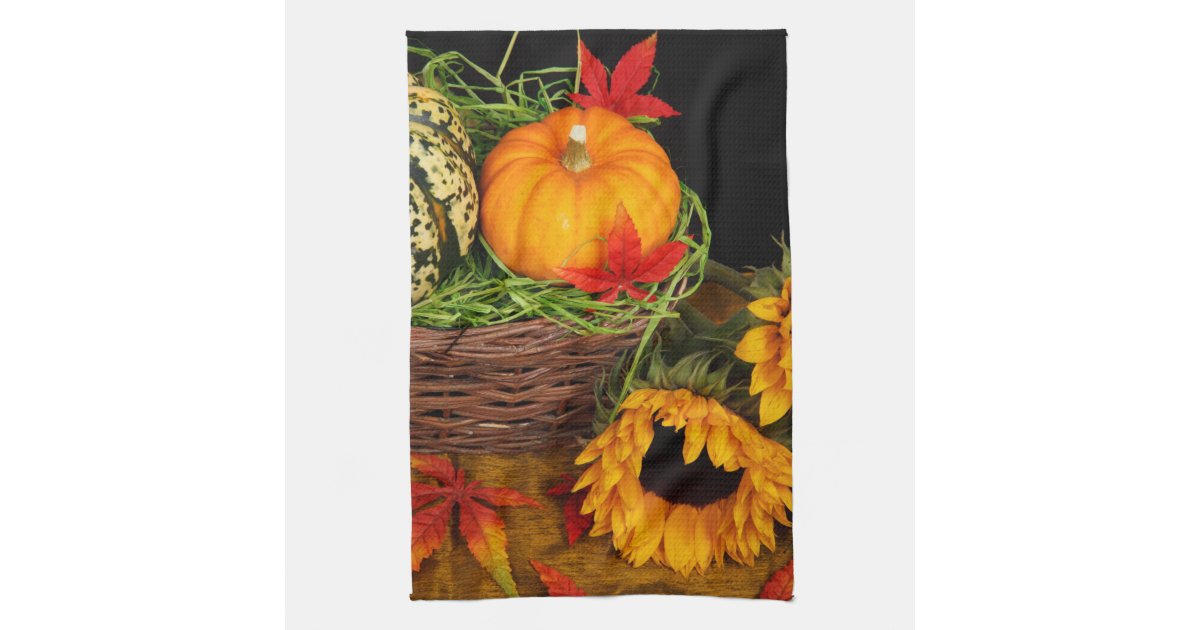 Fall Harvest Sunflowers Hand Towels | Zazzle