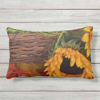 Fall Harvest Sunflowers Outdoor Pillow