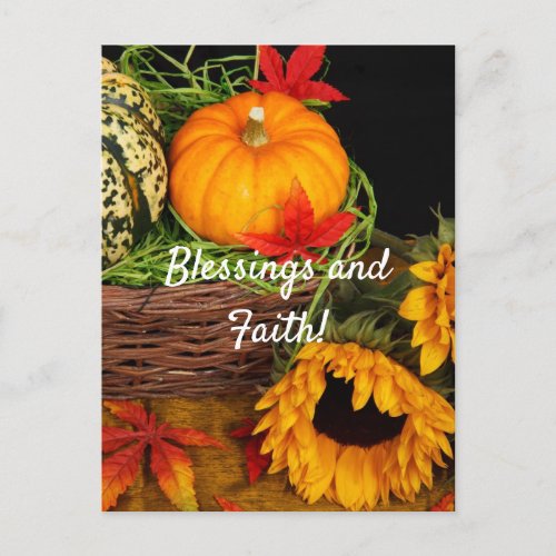 Fall Harvest Sunflowers    Postcard