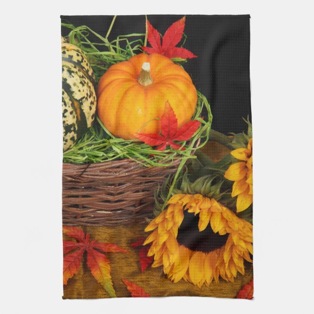 Fall Harvest Sunflowers Towel (Vertical)