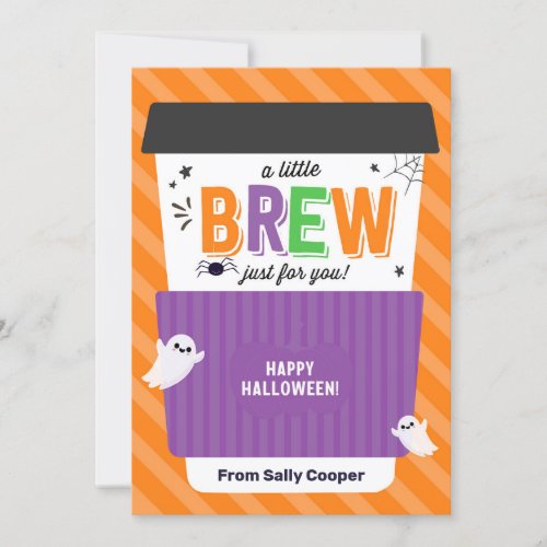 Fall Harvest Teacher Halloween Coffee Gift Card