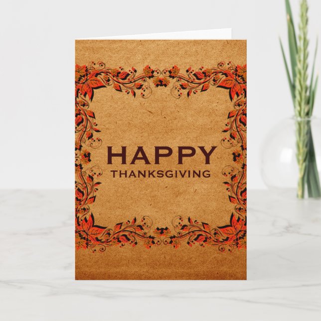 Fall Harvest Thanksgiving Greeting Card (Front)