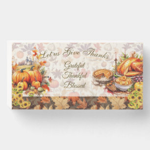 Fall Harvest Thanksgiving  Wooden Box Sign