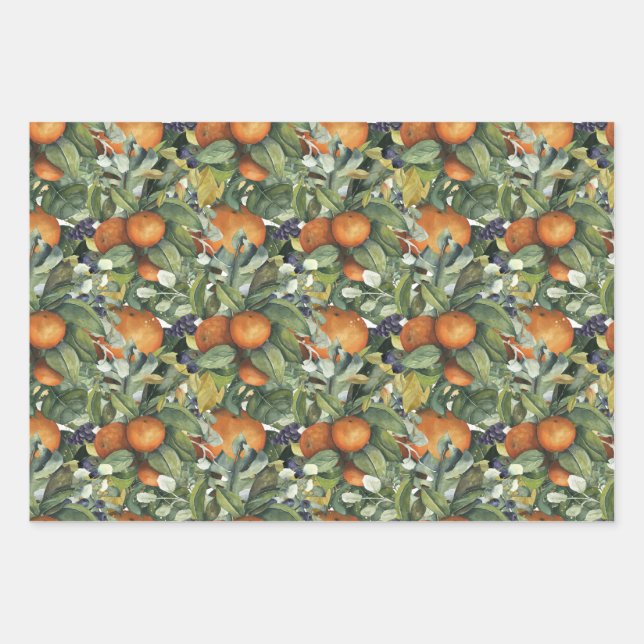 Fall harvest theme wrapping paper sheets (Front)