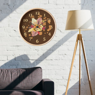 Fall Harvest Wall Clock, 8" Round Acrylic Clock