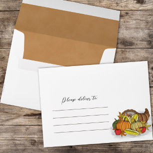 Fall Harvest Watercolor Custom Return Address  Envelope