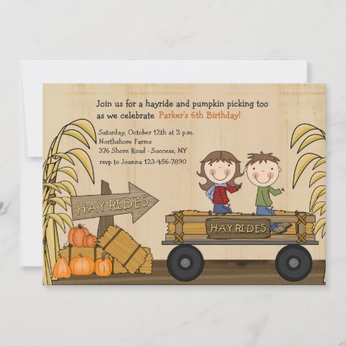 Fall Hayride Party Invitation