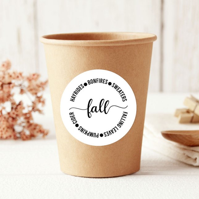 Fall Hayrides Bonfires Cider Thanksgiving Classic Round Sticker (Creator Uploaded)