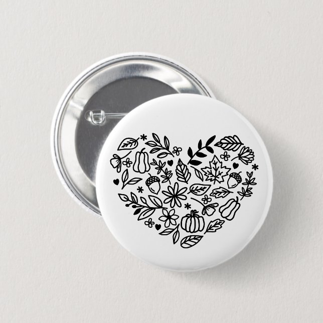 Fall Heart Button (Front & Back)