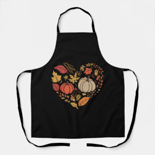 Fall Heart Cottagecore Pumpkin Heart Thanksgiving Apron