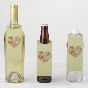 Fall Heart Cottagecore Pumpkin Heart Thanksgiving Bottle Hanger Tag