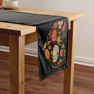 Fall Heart Cottagecore Pumpkin Heart Thanksgiving Short Table Runner