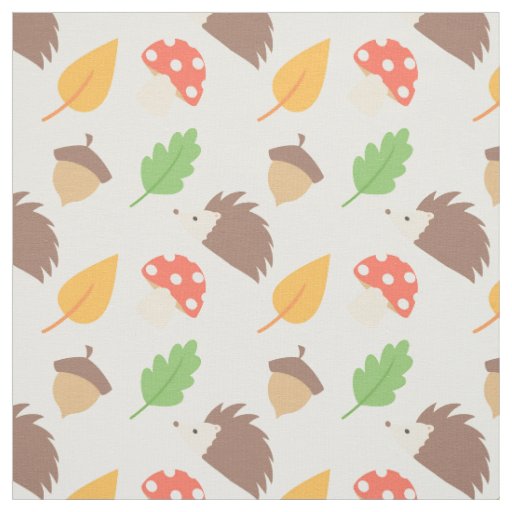 Fall Hedgehog Pattern Fabric