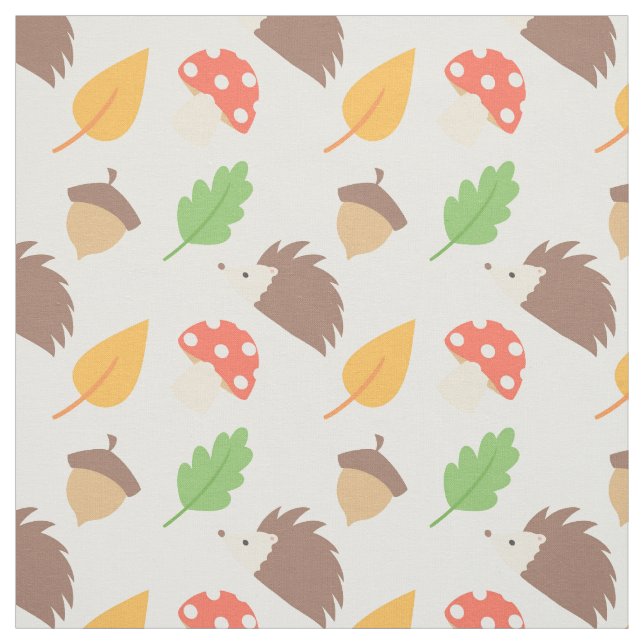 Fall Hedgehog Pattern Fabric (Swatch)