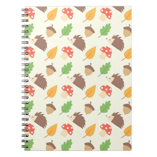 Fall Hedgehog Pattern Notebook