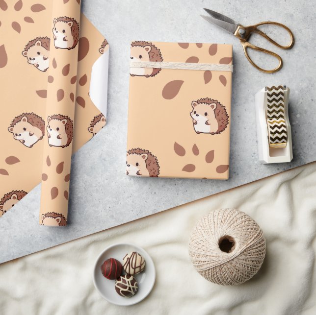 Fall Hedgehogs Seamless Wrapping Paper Magic (Crafts)