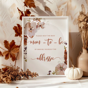 Fall Help the Busy Mom-to-Be Address an Envelope P Poster