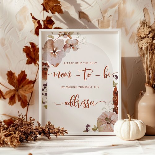 Fall Help the Busy Mom_to_Be Address an Envelope P Poster