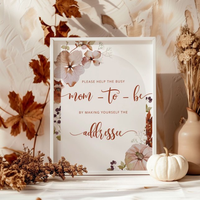 Fall Help the Busy Mom-to-Be Address an Envelope P Poster (Creator Uploaded)