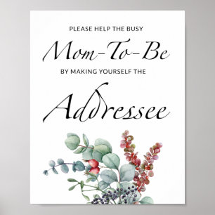 Fall Help the Busy Mom-to-Be Address an Envelope Poster