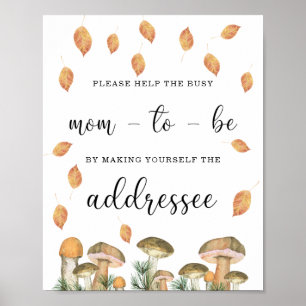 Fall Help the Busy Mom-to-Be Address an Envelope Poster