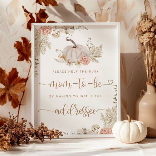 Fall Help the Busy Mom_to_Be Address an Envelope Poster