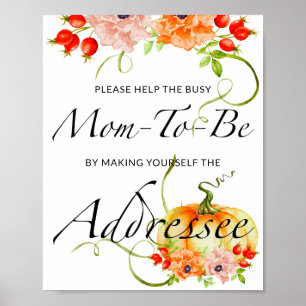 Fall Help the Busy Mom-to-Be Address an Envelope Poster
