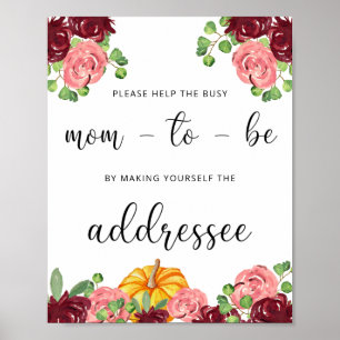 Fall Help the Busy Mom-to-Be Address an Envelope Poster