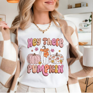 Fall Hey there pumpkin cute Retro Girly T-Shirt
