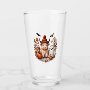 Fall Highland Cow Ghost Png, Autumn Png Glass