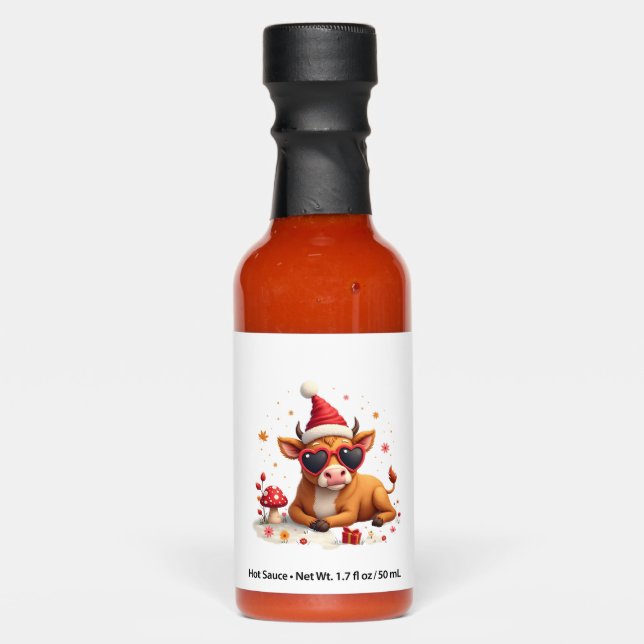 Fall Highland Cow Pumpkin Bow Christmas Girls Kids Hot Sauces (Front)