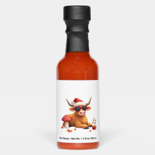 Fall Highland Cow Pumpkin Bow Christmas Girls Kids Hot Sauces
