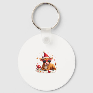 Fall Highland Cow Pumpkin Bow Christmas Girls Kids Keychain