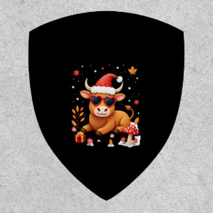 Fall Highland Cow Pumpkin Bow Christmas Girls Kids Patch