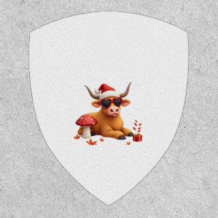 Fall Highland Cow Pumpkin Bow Christmas Girls Kids Patch