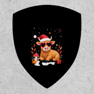 Fall Highland Cow Pumpkin Bow Christmas Girls Kids Patch