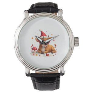 Fall Highland Cow Pumpkin Bow Christmas Girls Kids Watch
