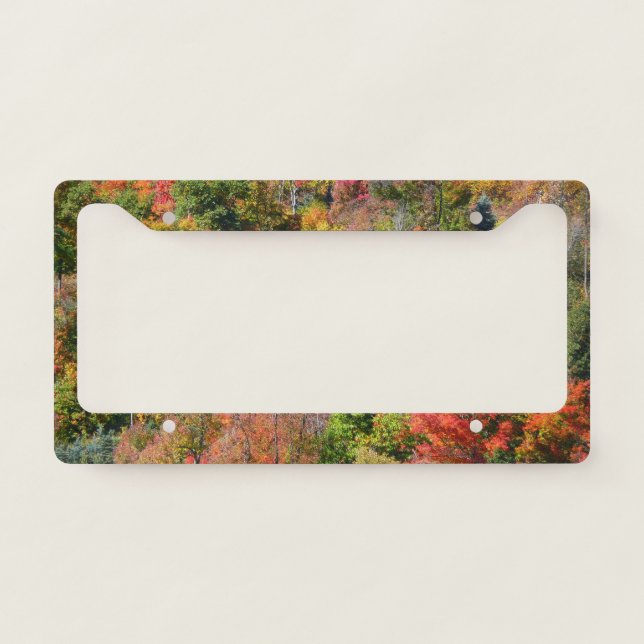 Fall Hillside Colorful Autumn Nature Photography License Plate Frame (Front)