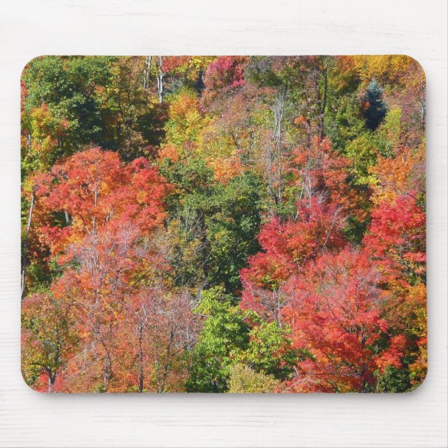 Fall Hillside Colorful Autumn Nature Photography Mouse Pad (Front)