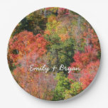 Fall Hillside Colorful Autumn Nature Photography Paper Plates