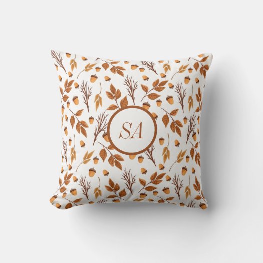 Fall Home Decor Autumn Leaves Acorn Brown White